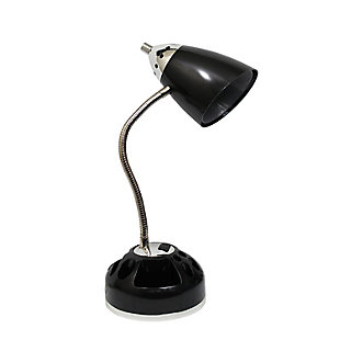 Home Accents LimeLights Flossy Orgnzr Desk Lamp w Charging Lazy Susan Base, Black, large