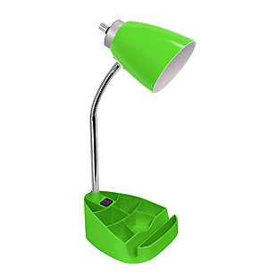 Home Accents LimeLights GRN Organizer Lamp w Device Holder & Charging Outlet, Green, large