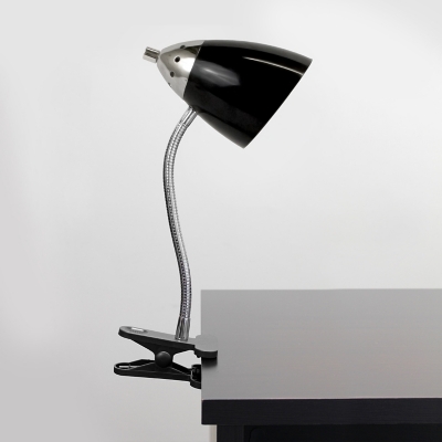 Home Accents LimeLights Flossy Flexible Gooseneck Clip Light Desk Lamp, Black, large