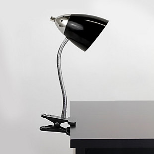Style and functionality meet with this fun clip lamp. Comes equipped with durable clip. The flexible chrome gooseneck allows you to point the light exactly where you need it. ON/OFF switch is located on the shade for convenience. Perfect for office, kids room, or college dorm!Durable clip | Flexible gooseneck | Perfect for office, kids room, or college dorm! | Uses 1 x 40w type a base bulb (not included)