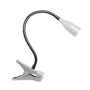 Home Accents LimeLights Flexible Gooseneck LED Clip Light Desk Lamp, White, large