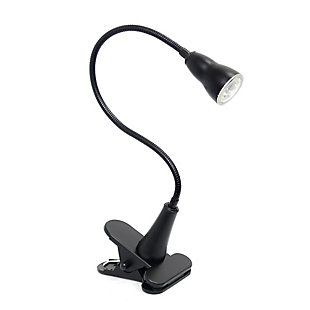 Home Accents Simple Designs 1W LED Gooseneck Clip Light Desk Lamp, Black, Black, large