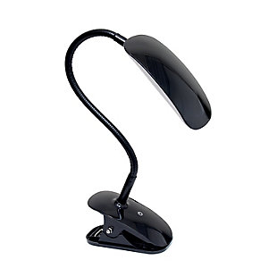 Perfectly suitable for all environments, this 3 step dimmable LED lamp can be used as a clip light, or can be mounted onto the included round base and instead used as a desk lamp. The clip itself opens approximately 2" wide and will keep a tight grip on the area you choose to mount it to. Black Plastic Clip Light with Removeable Base  | Flexible Gooseneck | Touch Light Power Button on Clip Base | USB Power Adapter