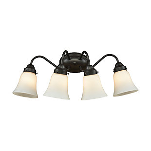 Four Light Califon 4-Light for the Bath in Oil Rubbed Bronze with White Glass, Oil Rubbed Bronze, rollover