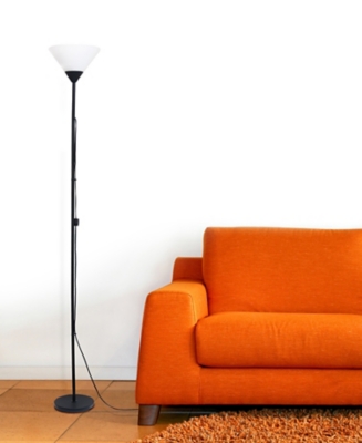 Home Accents Simple Designs 1 Light Stick Torchiere Floor Lamp, Black, large