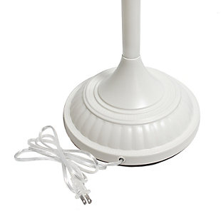 Light up your bedroom, office, foyer or living room with this elegant yet affordable 1 light torchiere floor lamp. It features a stunning white finish and a marbleized white glass shade to complete the look.White finish | White glass shade | Uses 1 x 100 3 way type a medium base bulb (not included) | Dimensions; l: 13" x w: 13" x h: 71"