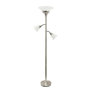 Home Accents 3-Light Floor Lamp, Brushed Nickel, large