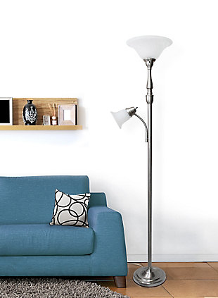 Home Accents 2 Light Mother Daughter Floor Lamp, Brushed Nickel, rollover