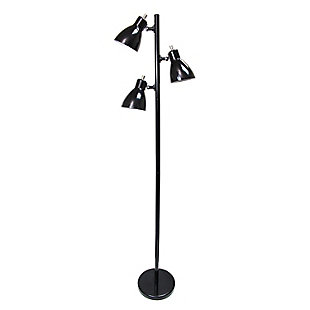Home Accents Simple Designs Metal 3-Light Tree Floor Lamp, Black, Black/Gray, large