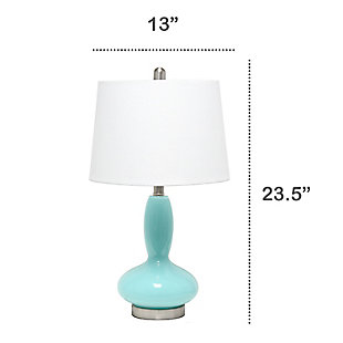 A beautiful lighting solution versatile enough for any room in your home, this contemporary lamp features a seafoam glass base topped with a white fabric shade.  Simplicity and style at its best!   Perfect for your living room, bedroom, office, or anywhere you need to add a tasteful update!Fabric white shade | The base is made of seafoam glass | 1 x 60w medium type a base bulb (not included) required | More base color options available!