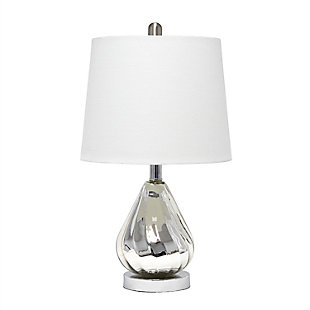 Home Accents Lalia Home Kissy Pear Table Lamp with White Fabric Shade, White, large