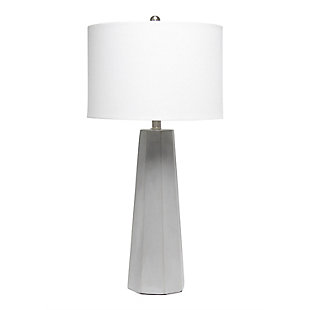 Home Accents Lalia Home Concrete Pillar Table Lamp w WHT Fabric Shade, , large