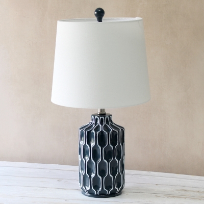 Home Accents Lalia Home Moroccan Table Lamp with Fabric White Shade,Blue, , large