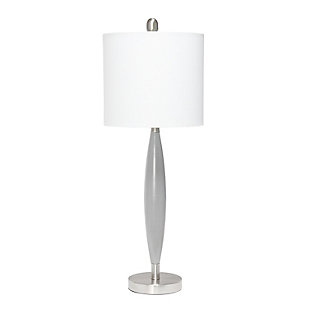 Home Accents Lalia Home Stylus Table Lamp with White Fabric Shade, Gray, Gray, large