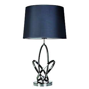 Home Accents Elegant Designs Mod Art Polished CHR Table Lamp w BLK Shade, , large