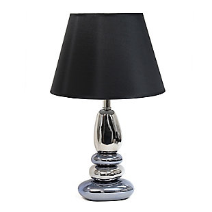 Home Accents Elegant Designs Stacked CHR & Metallic BLU Stones Table Lamp, , large