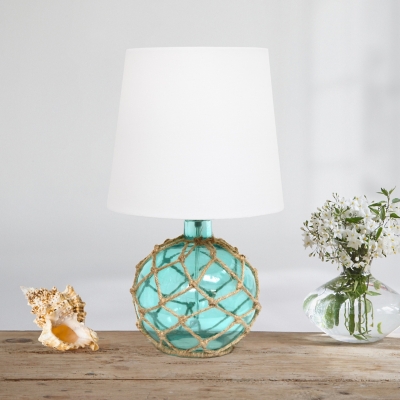 Home Accents Elegant Designs Buoy Nautical Table Lamp w WHT Shade, Aqua, Aqua, large
