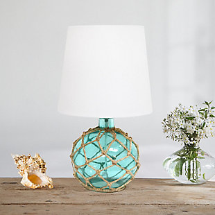 Home Accents Elegant Designs Buoy Nautical Table Lamp w WHT Shade, Aqua, Aqua, rollover