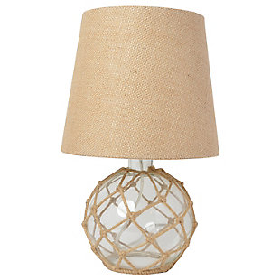 Home Accents Elegant Designs Buoy Nautical Table Lamp w Burlap Shade, CLR, Clear, large
