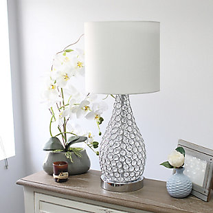 Home Accents Elegant Designs Elipse Crystal & CHR Bedside Cylinder Lamp, Chrome, rollover