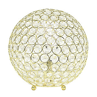 Home Accents Elegant Designs Elipse 10" GLD Crystal Ball Sequin Lamp, Gold, large