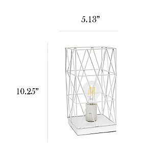 This metal table lamp with a retro inspired shade will add ambiance and style to any room in your home!  With a trendy cut out design this lamp illuminates beautifully.  Undoubtedly the perfect accent piece to your home, this lamp will not disappoint! 

**HELPFUL TIP: To get the complete vintage look, we recommend using a decorative Edison/Vintage bulb (not included). **White metal base | Whitegeometric metal shade | Easily accessible on/off switch located on the cord | Uses 1 x 40w medium type a base bulb (not included)

for full vintage look, type t45 edison bulb is recommended
