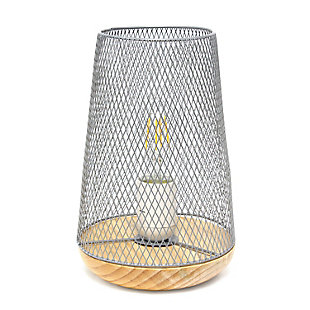 Home Accents Simple Designs Gray Wired Mesh UpLight Table Lamp, Gray, large