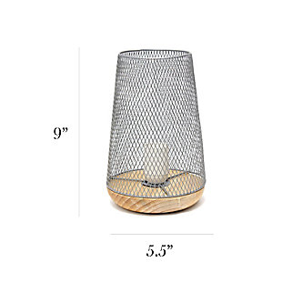 This metal table lamp with mesh shade will add ambiance and style to any room in your home!  With a simple, lattice cut out design and natural wood base this lamp illuminates beautifully.  Undoubtedly the perfect accent piece to your home, this industrial lamp will not disappoint! 

**HELPFUL TIP: To get the complete vintage look, we recommend using a decorative Edison/Vintage bulb (not included). **Natural wood base | Gray mesh metal shade | Easily accessible on/off switch located on the cord | Uses 1 x 40w medium type a base bulb (not included)

for full vintage look, type t45 edison bulb is recommended