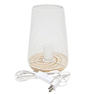 This metal table lamp with mesh shade will add ambiance and style to any room in your home!  With a simple, lattice cut out design and natural wood base this lamp illuminates beautifully.  Undoubtedly the perfect accent piece to your home, this industrial lamp will not disappoint! 

**HELPFUL TIP: To get the complete vintage look, we recommend using a decorative Edison/Vintage bulb (not included). **Natural wood base | White mesh metal shade | Easily accessible on/off switch located on the cord | Uses 1 x 40w medium type a base bulb (not included)

for full vintage look, type t45 edison bulb is recommended