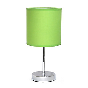 Home Accents Simple Designs Chrome Mini Basic Table Lamp w Fabric Shade, Green, large