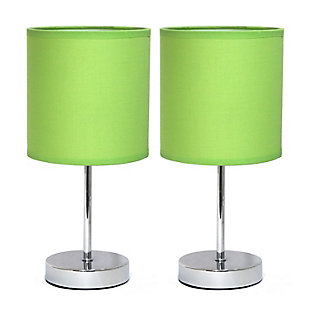 Home Accents Simple Designs CHR Mini Basic Table Lamp w Fabric Shade 2 Pk, Green, large