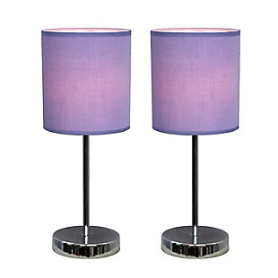 Home Accents Simple Designs CHR Mini Basic Table Lamp w Fabric Shade 2 Pk, Purple, large