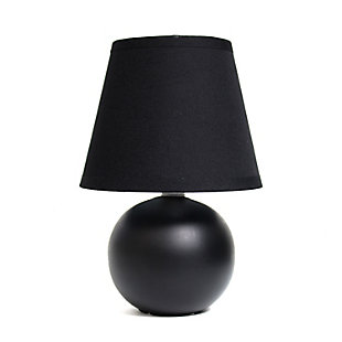 Home Accents Simple Designs Mini Ceramic Globe Table Lamp, Black, large