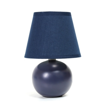 Home Accents Simple Designs Mini Ceramic Globe Table Lamp, Blue, large