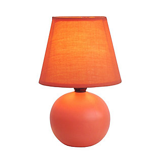 Home Accents Simple Designs Mini Ceramic Globe Table Lamp, Orange, large