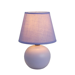 A lovely, inexpensive, and practical table lamp to meet your basic fashion lighting needs. This mini globe lamp features a ceramic base and matching fabric shade. Perfect for living room, bedroom, office, kids room, or college dorm!Mini globe shaped ceramic base | Matching fabric shade | Perfect for living room, bedroom, office, kids room, or college dorm | Height: 8.66" shade diameter: 5.51"