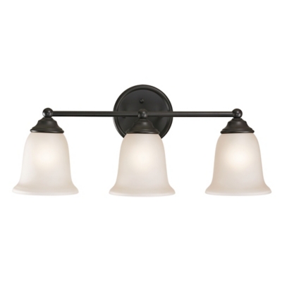 Three Light Sudbury 3-Light Vanity Light in Oil Rubbed Bronze with White Glass, , large