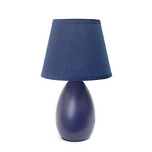 Home Accents Simple Designs Mini Egg Oval Ceramic Table Lamp, Blue, large