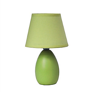Home Accents Simple Designs Mini Egg Oval Ceramic Table Lamp, Green, large