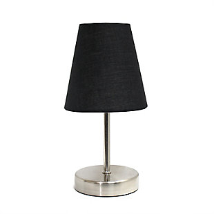 Home Accents Simple Designs Sand Nickel Mini Table Lamp w Fabric Shade, Black, large