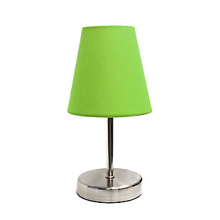 Home Accents Simple Designs Sand Nickel Mini Table Lamp w Fabric Shade, Green, large