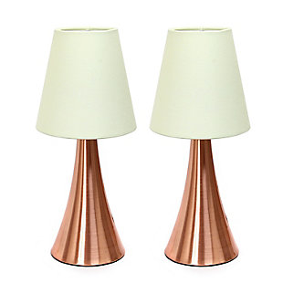 Home Accents Simple Designs Valencia 2 Pk Mini Touch Table Lamp Set, Rose Gold/Cream, large