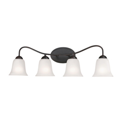 Three Light Conway 3-Light Vanity Light in Oil Rubbed Bronze with White Glass, Oil Rubbed Bronze, large