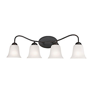 Three Light Conway 3-Light Vanity Light in Oil Rubbed Bronze with White Glass, Oil Rubbed Bronze, rollover