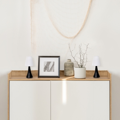 Home Accents Simple Designs Valencia 2 Pk Mini Touch Table Lamp Set, BLK, Black, large