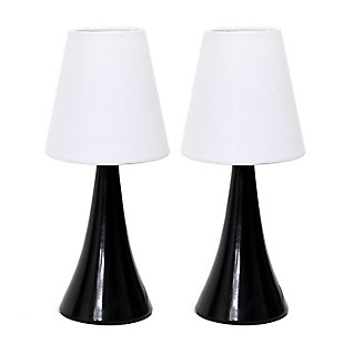 Home Accents Simple Designs Valencia 2 Pk Mini Touch Table Lamp Set, BLK, Black, large