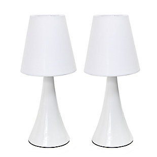 Home Accents Simple Designs Valencia 2 Pk Mini Touch Table Lamp Set, WHT, White, large