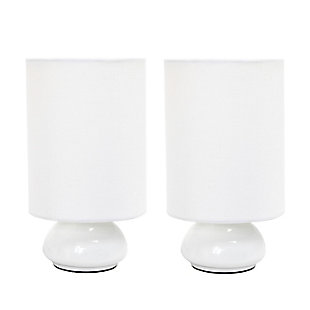 Home Accents Simple Designs Gemini 2 Pk Mini Touch Table Lamp Set, White, White, large