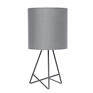 Home Accents Simple Designs Down to the Wire Gray Lamp w GRY Fabric Shade, Gray, large