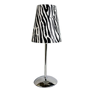 Home Accents LimeLights Mini Silver Table Lamp with Plastic Printed Shade, , large